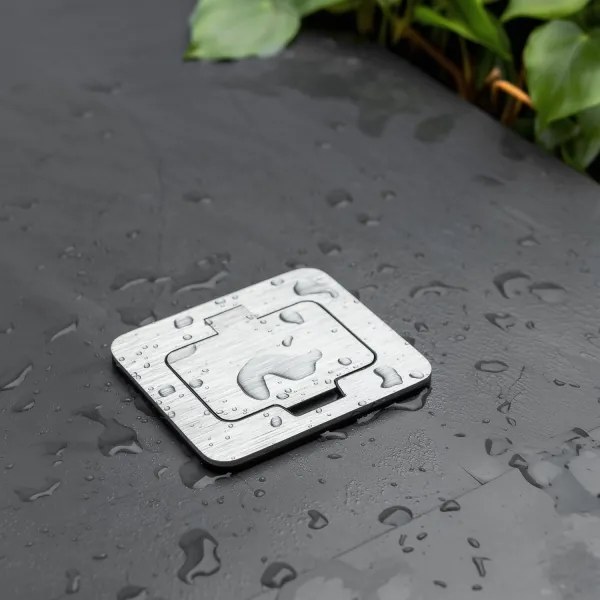 Brilagi - Vonkajšia vstavaná podlahová zásuvka IP55 matný chróm obdĺžnikový