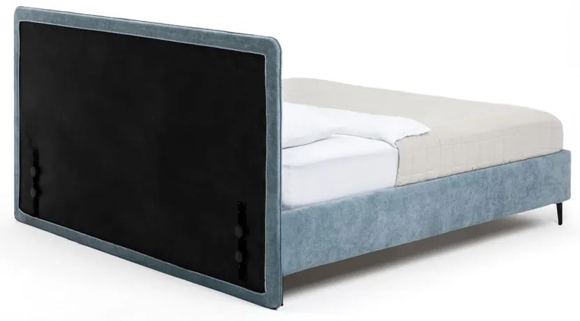 Modrá čalúnená dvojlôžková posteľ s roštom 160x200 cm Noira Slim – Bonami Selection