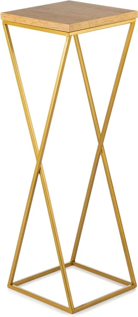 STOJAN NA KVETINÁČ LOFT6 70X24X24 CM ZLATÁ/HNEDÁ