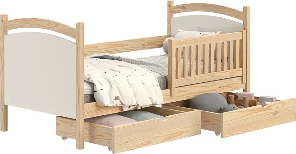 Posteľ dzieciece drevená z tablica suchoscieralna Amely 80x190 - Limetka - Koncovka Série
