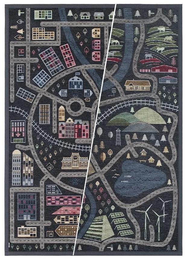 Čierny obojstranný detský koberec Narma Ülejõe, 160 x 230 cm