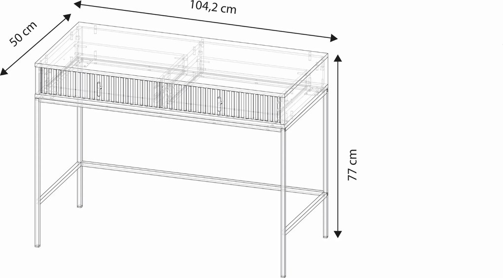 Toaletní stolek Maggiore 104 cm černý/zlatý
