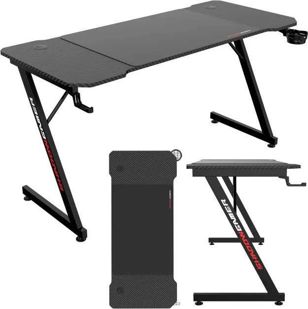 Herný stôl SHADOW GAMER 1.0 s podložkou pod myš