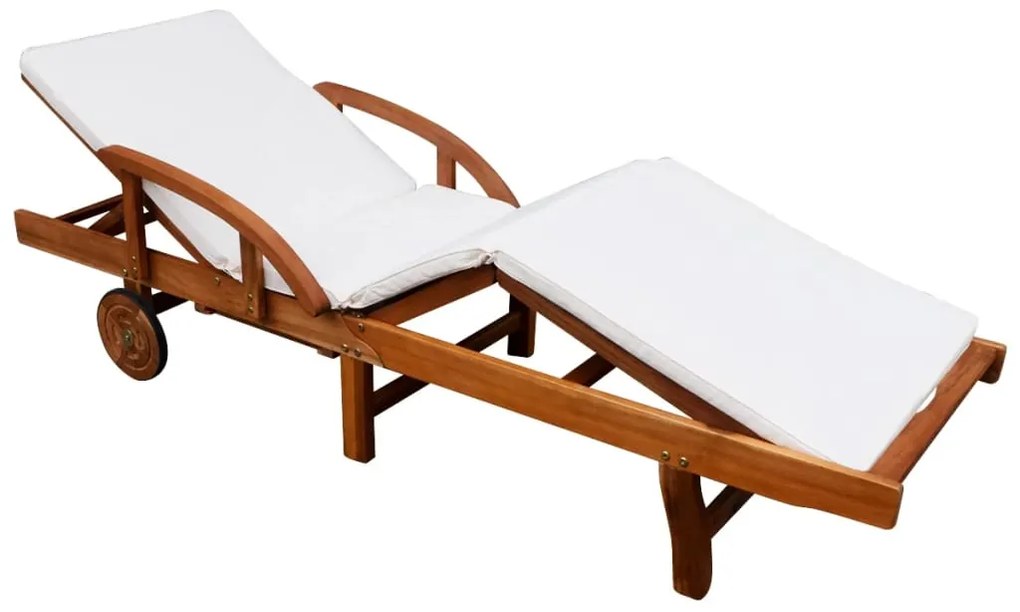 vidaXL Záhradné ležadlo s matracom, masívne akáciové drevo, 200x68x83 cm
