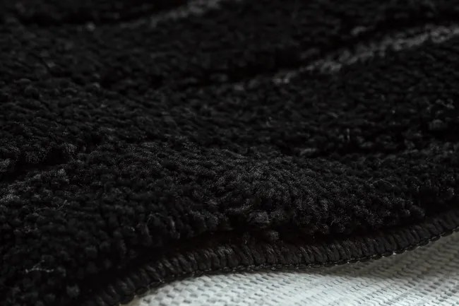 Kúpeľňový koberček SUPREME WAVES vlny, čierny