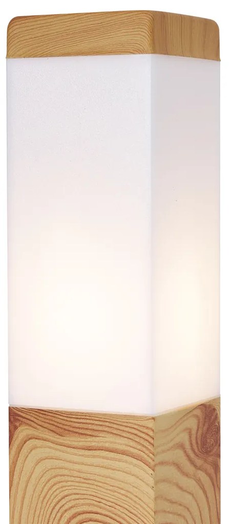 Moderná vonkajšia stojaca lampa oceľová s drevenou potlačou 45cm IP44 - Malois