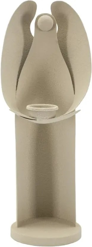 Kovový svietnik Anjel 37 cm krémový