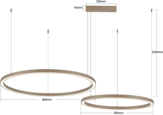 Brilagi - stmievateľný LED závesný luster PORTOFINO LED/98W/230V béžový + DO