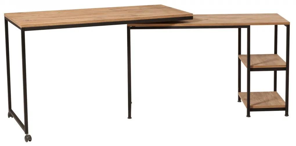 Písací stôl Bera borovica/čierny