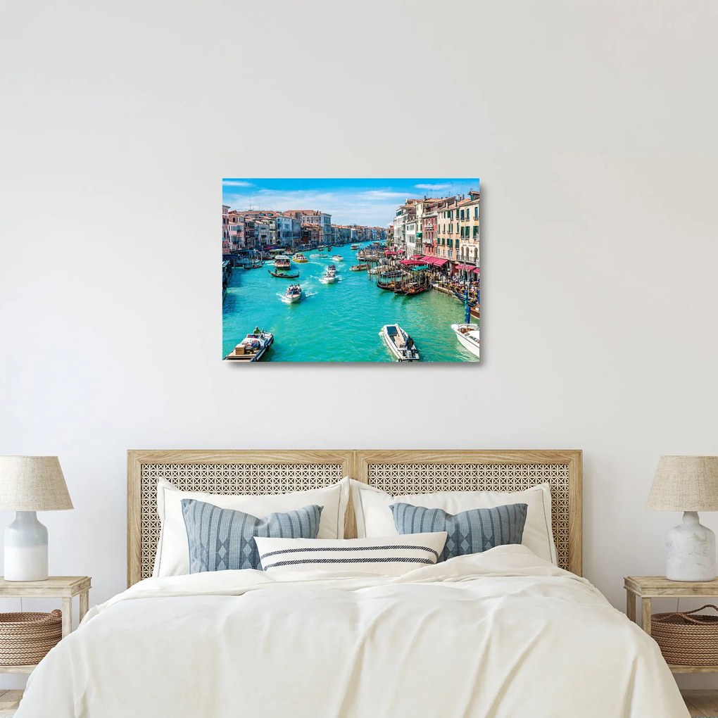 Sklenený obraz - Canal Grande, Benátky, Taliansko (70x50 cm)