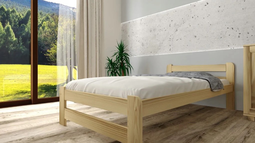 Detská posteľ z masívu borovice EURO - 200x90 cm - prírodná