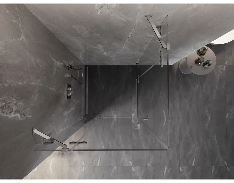Mexen Lunar Duo, výklopný sprchový kút 110 x 110 cm, 8mm číre sklo, chrómový profil, 834-110L-110P-01-00