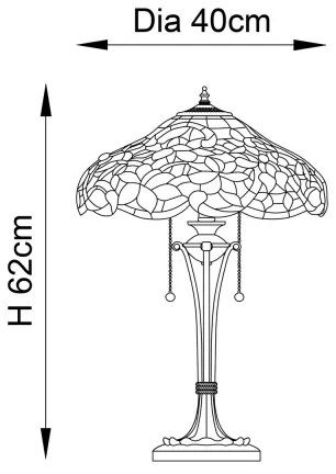 Endon 64326 - Stolná lampa Tiffany SULLIVAN 2xE27/60W/230V priemer 40 cm