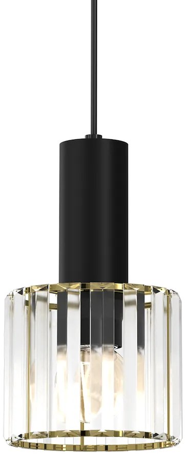 Závesné svietidlo Cristal, 1x transparentné krištáľové tienidlo, b/g