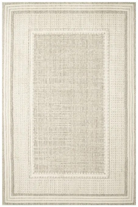 Koberec Cotton C117 rám, krémový / sivý