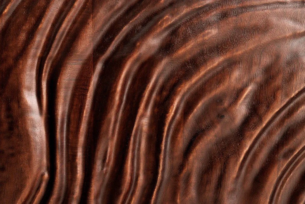 Komoda FLUID 110 cm 3D akáciové drevo tmavý orech hnedý