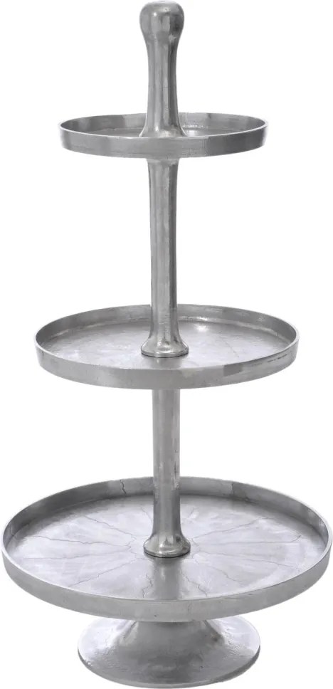 TRAY 3 LEV ROUND ALU MAT SILV L 50X100CM - 50*50*100 cm