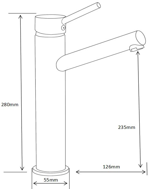 Mexen ERI - Vysoká umývadlová batéria, čierna, 74210-70