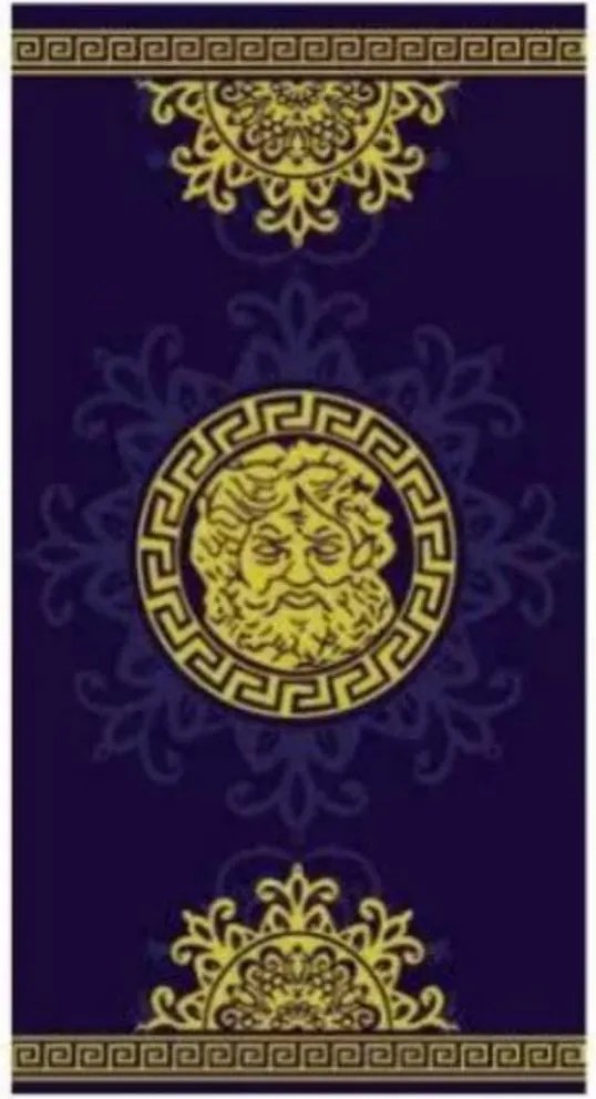 Veľká obojstranná plážová osuška Zeus - tmavomodrá - 100% egyptská bavlna - 90×165 cm