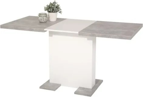 Jedálenský stôl Britt 110x69 cm, šedý betón/biely%