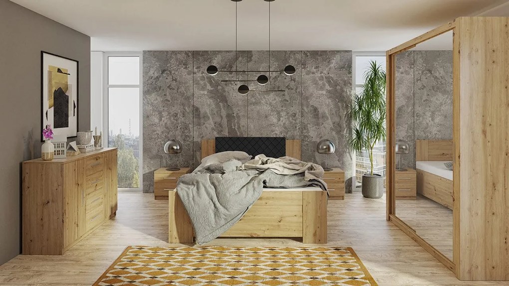 Spálňa Kler IV, Farby: biela / biely + ekokoža soft 020 pik