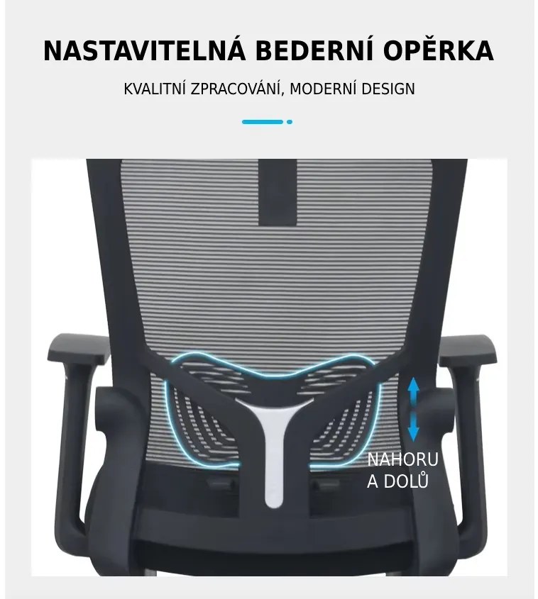 Kancelárska ergonomická stolička Neoseat NOVELO — sieť / látka, čierna, nosnosť 150 kg