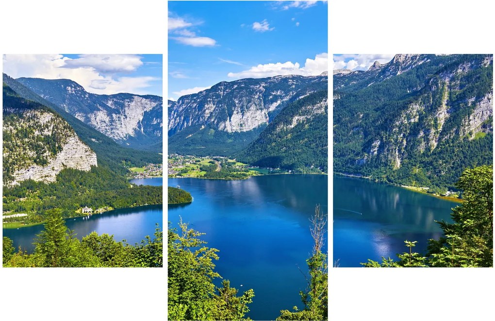 Obraz - Halštatské jazero, Hallstatt, Rakúsko (90x60 cm)