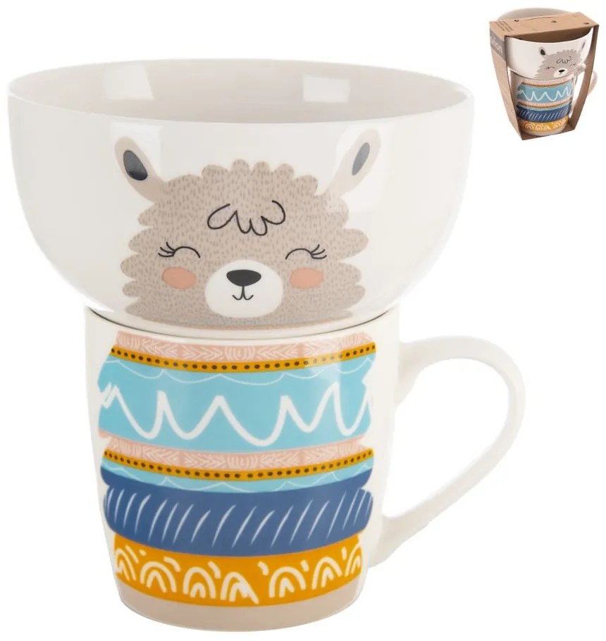 Porcelánová súprava hrnčeka a misky 2 ks 350 ml – Orion