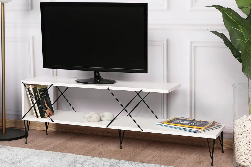 TV stolík/skrinka Stret (biela). Vlastná spoľahlivá doprava až k Vám domov. 1067123