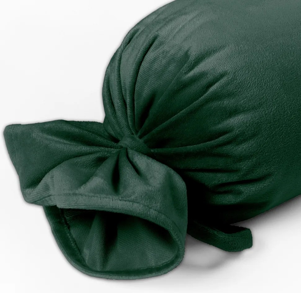 Biante Zamatový vankúš valec bonbon Velvet Prémium SVP-040 Lesná zelená 15x60 cm