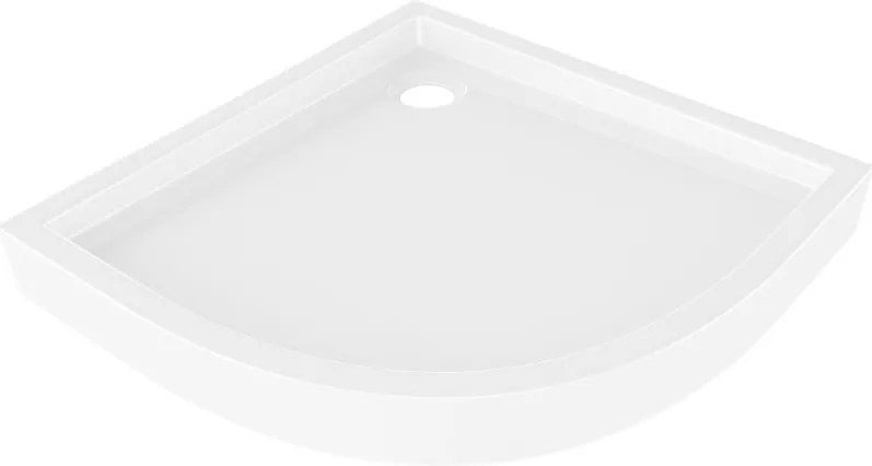 Mexen Flow+ štvrťkruhová sprchová vanička 80 x 80 cm, biela lesklá, 46Q108080H