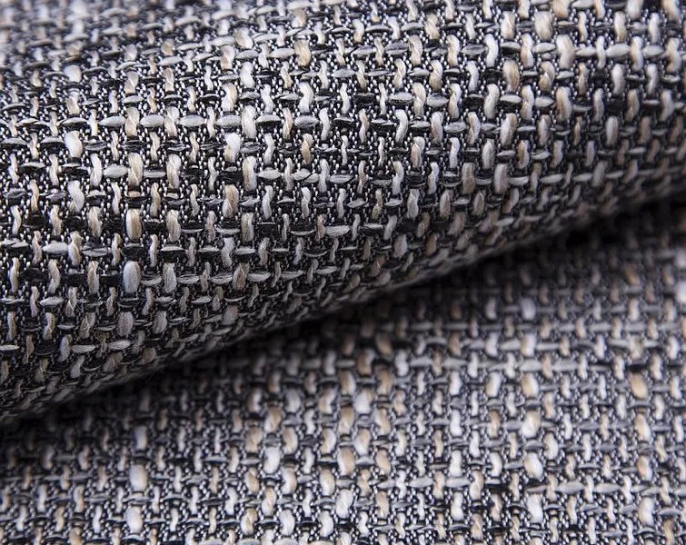 Sedacia súprava Rumba, tvar U, čierna ekokoža/melírová tkanina