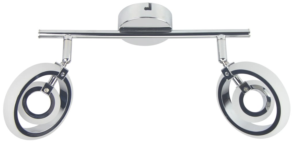 CLX Nástenné / stropné bodové LED osvetlenie PIER, 2x6W, teplá biela, chrómované