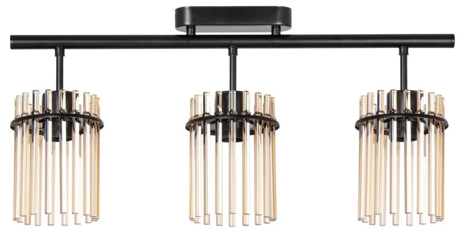 Prisadený luster 3xE27/60W/230V čierna/béžová
