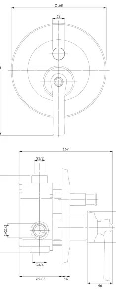 OMNIRES AM5235CR - Sprchová batéria na podomietkovú inštaláciu ARMANCE