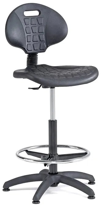 Pracovná dielenská stolička KILDA, s opierkou nôh, výška 540-740 mm