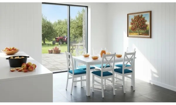 Rozkladací jedálenský stôl LIAM biely