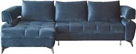 Rohová sedacia súprava Paris, modrá látka, ľavý roh