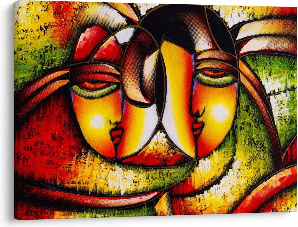 Obraz - Olejomaľba, abstraktné tváre (70x50 cm)