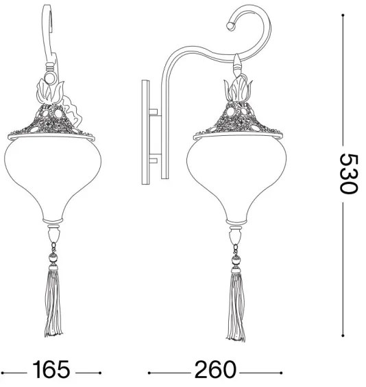 Ideal Lux - Nástenná lampa HAREM 1xE27/42W/230V mosadz