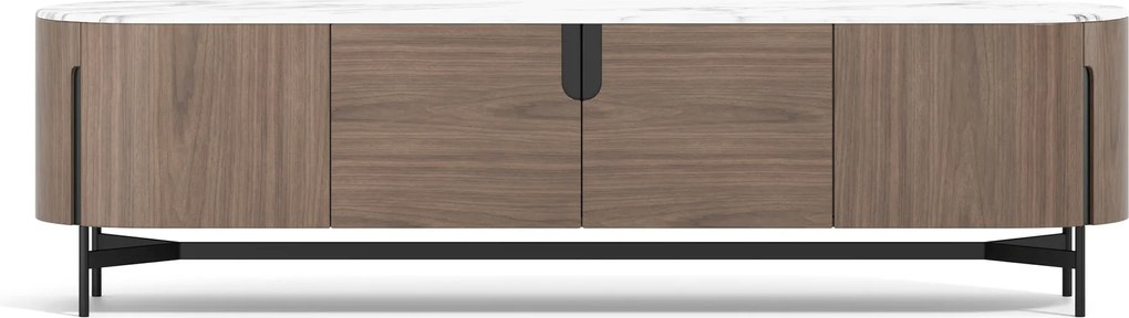 TV stolek Silario 220 cm ořech/mramor