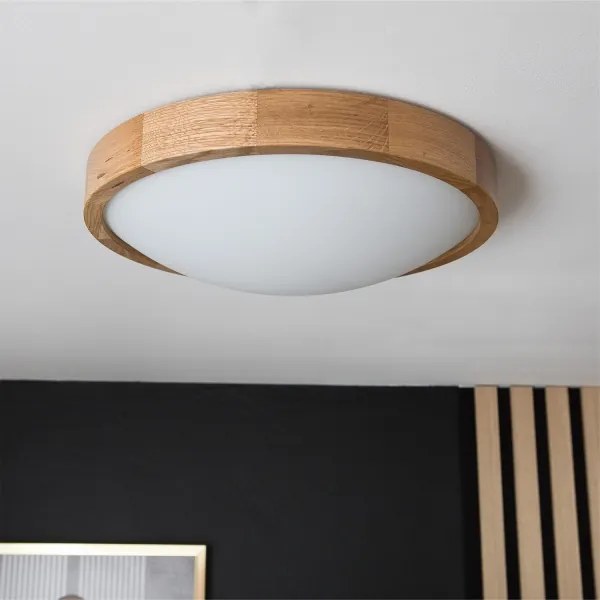 BRILAGI-LED RGBW stmievateľné stropné svietidlo CARVALHO SLIM 2xE27/12W/230V Wi‑Fi dub pr. 37