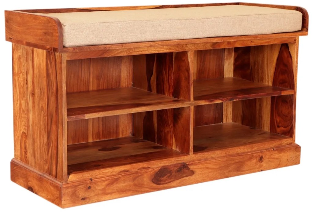 furniture-nabytek.cz - Dřevěný botník s lavicí 105x60x40 z masivu palisandr