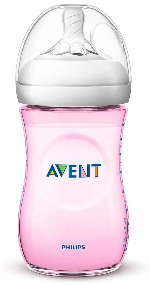 Dojčenská fľaša Avent Natural 260 ml ružová
