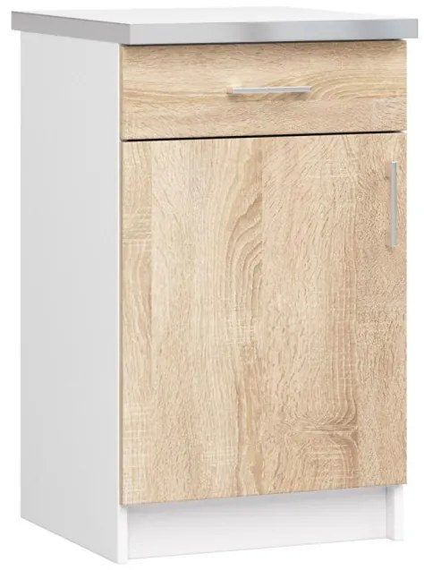 Kuchynská linka LIMA s vitrínou 1.8 m H720 biela / dub sonoma