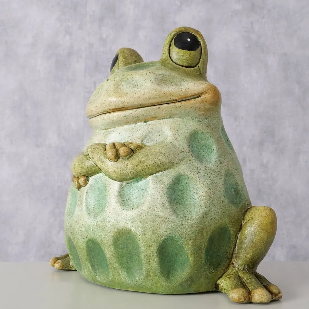 Záhradná keramická figúrka Marvio, 18,8x19,3 cm, zelená