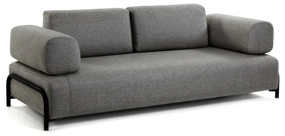 Tmavosivá pohovka s podrúčkami Kave Home Compo