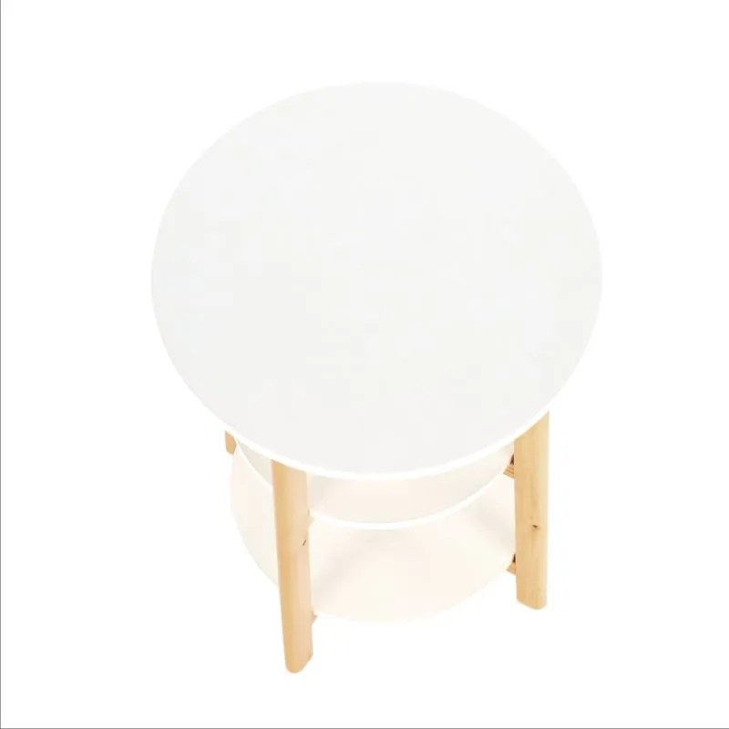 Kondela Príručný stolík, KASE, biela/prírodná