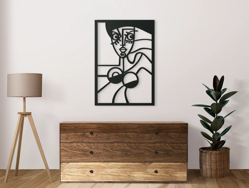 drevko Kubistický obraz na stenu Žena Rozmer obrazu: 44,5 x 31 cm, Farba dekorácie: Čierna