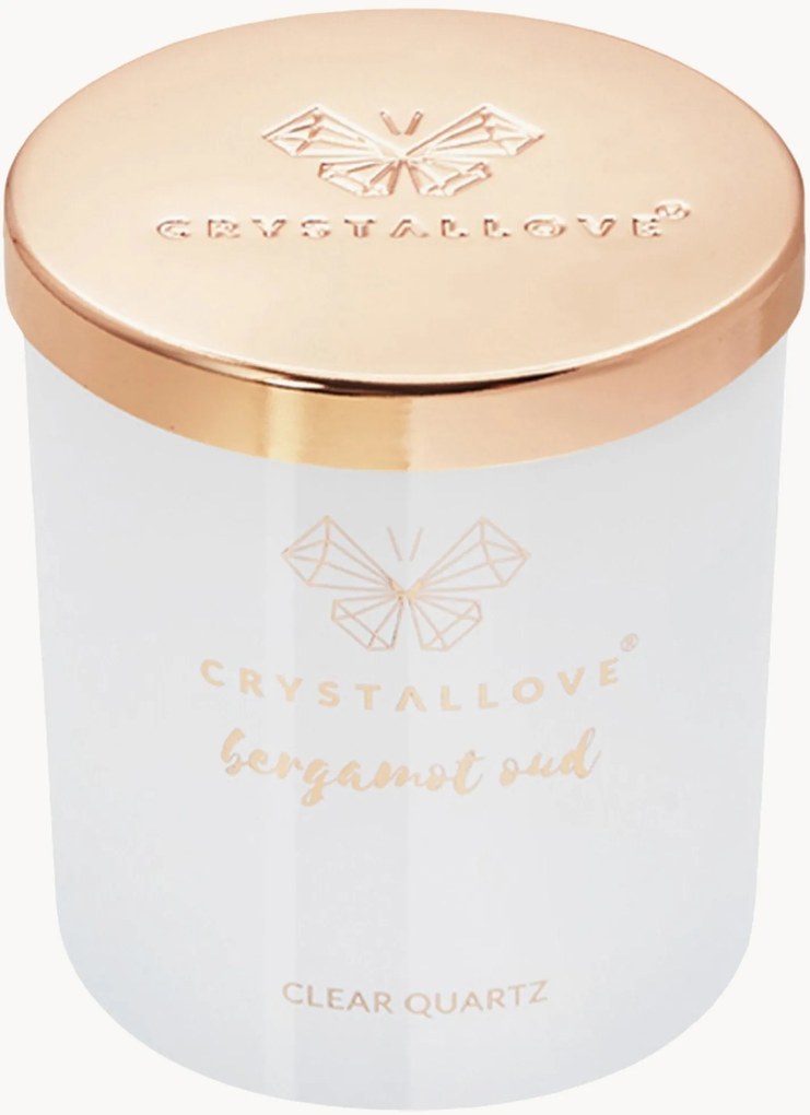 Sójová sviečka Clear Quartz Crystallove (Bergamot Oud)